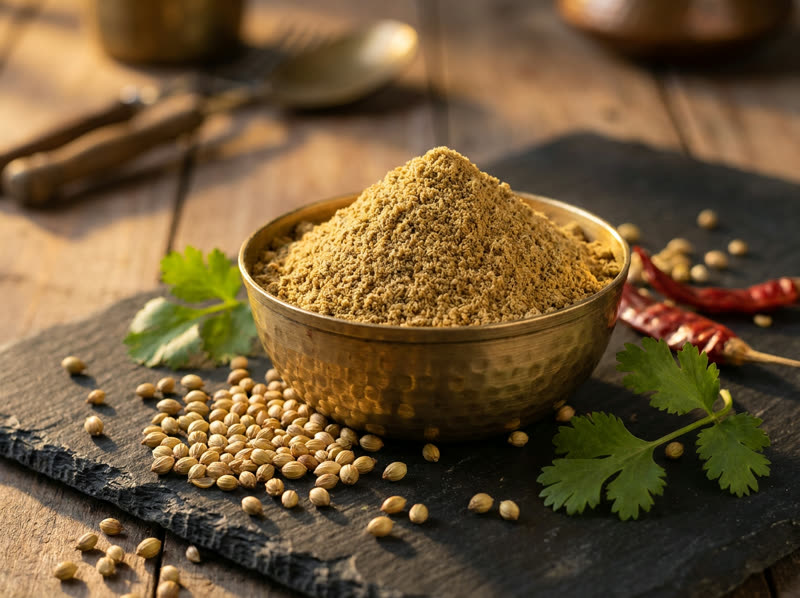 Dhaniya coriander powder with coriander seeds